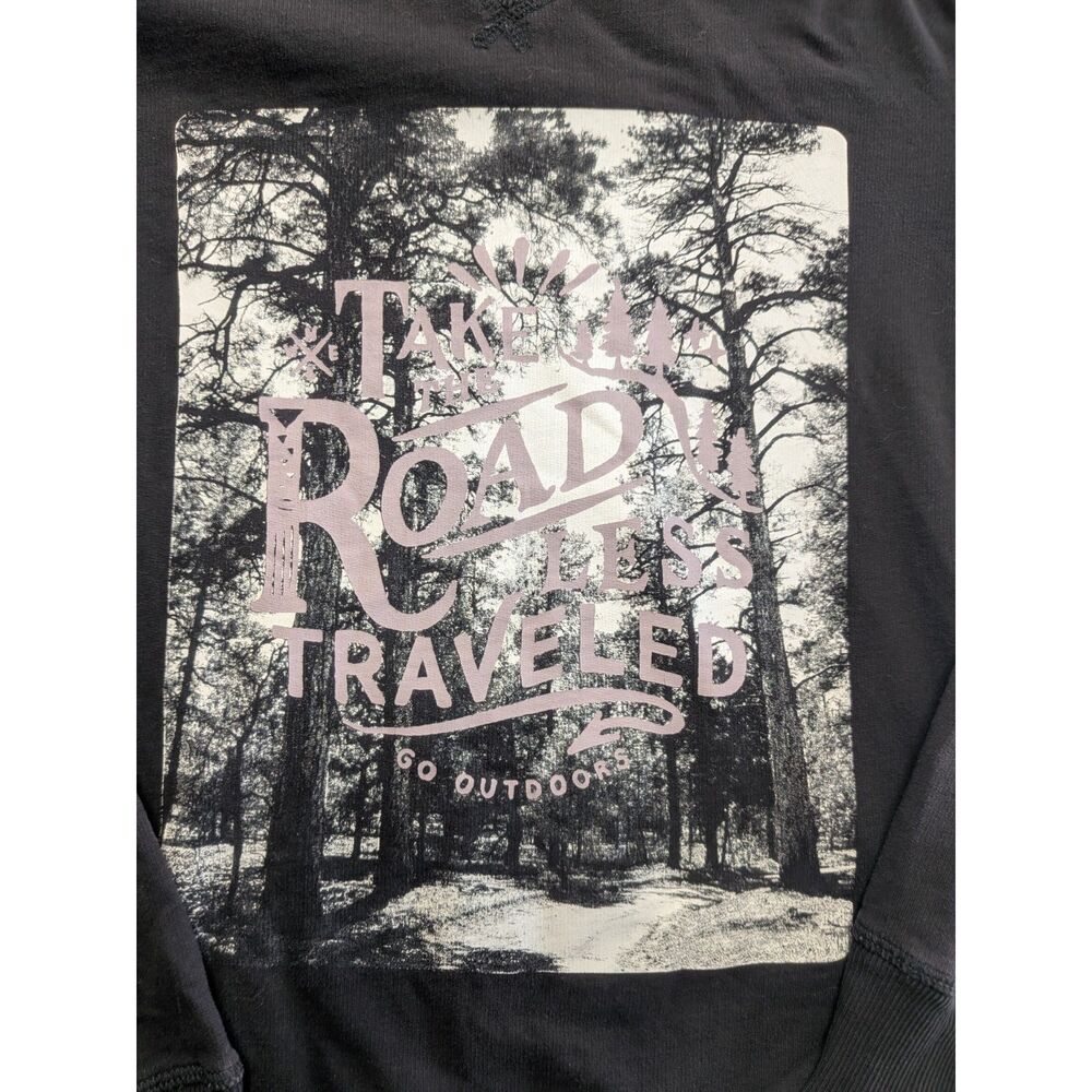 L.O.G.G. H&M Sweatshirt Women's Small Gray Road Less Traveled Graphic Pullover